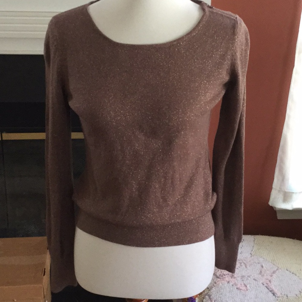 Ann Taylor Loft lurex blend fine gauge sweater